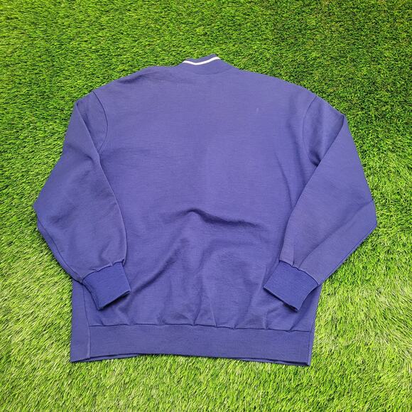 Vintage 90s Trevira MOD Wool Cardigan Large 23x27 Blue - Picture 2 of 16